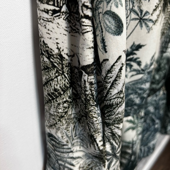 Margaret O’Leary Ivory Black Botanical Tropical Toile Print Midi Dress Size M - Picture 8 of 12